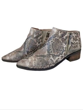 Lucky Brand Faux Snakeskin Heeled Booties